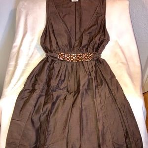 Carmen MARCO Brown M Hand Beaded Sun  Dress